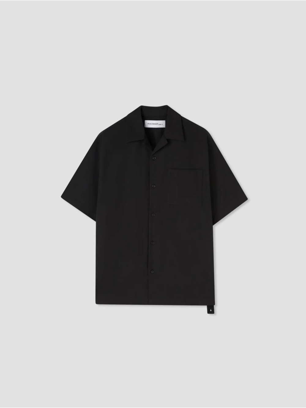 Men's Black Boxy Fit Button Up Shirt